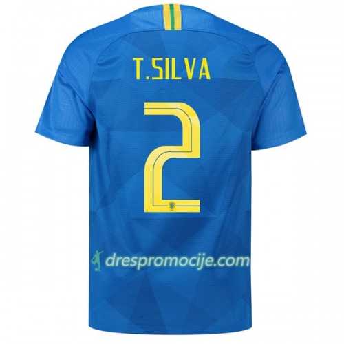 Brazil Dres T.Silva 2 Gostujući Svjetsko prvenstvo 2018 Brazil Dres T.Silva 2 Gostujući Svjetsko prvenstvo 2018